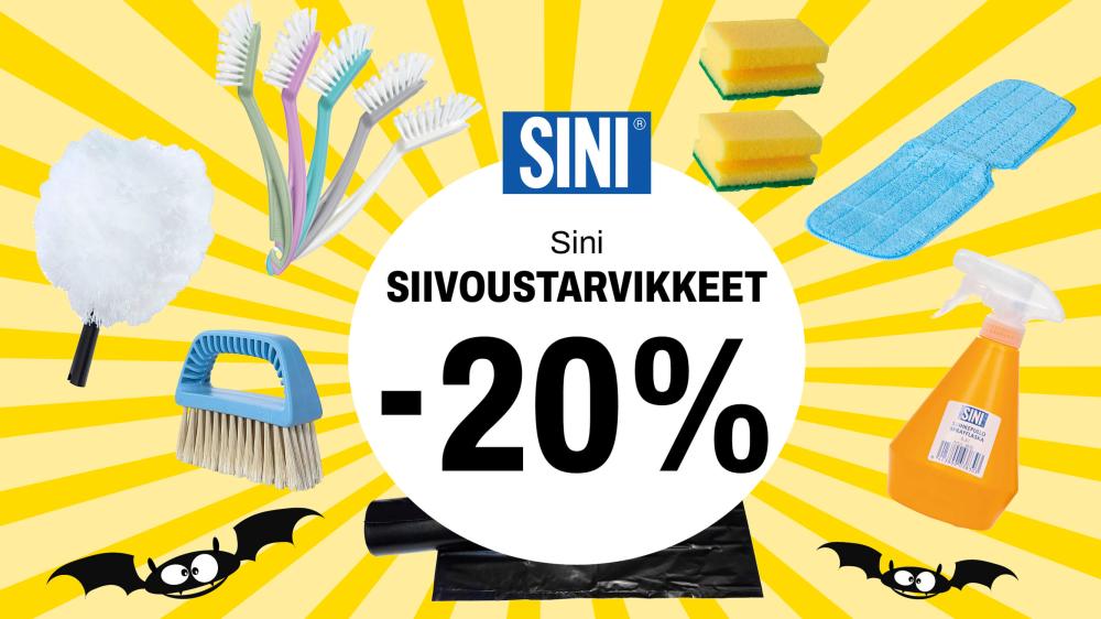 Sini siivoustarvikkeet -20 %