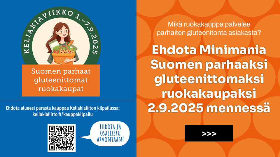 Ehdota Minimania Suomen parhaaksi gluteenittomaksi ruokakaupaksi