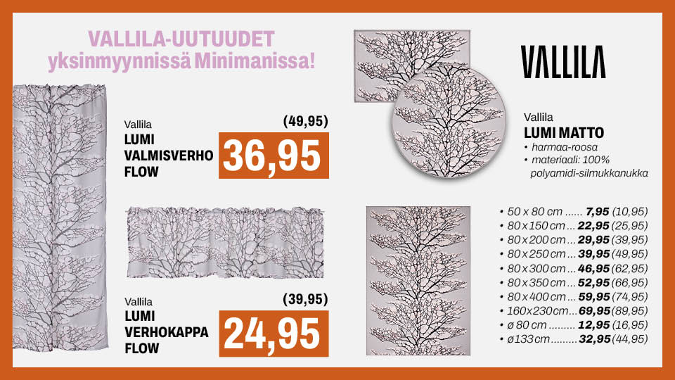 Vallila Lumi yksinmyynnissä Minimanissa!