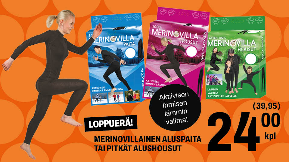 Loppuer&auml; merinovilla-alusasuja!