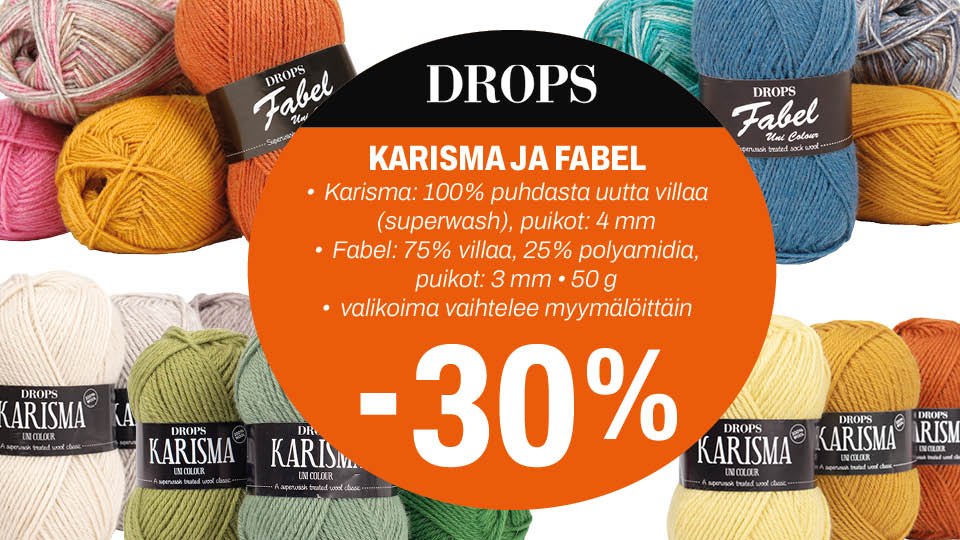 Drops Karisma ja Fabel langat -30%