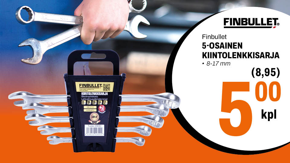 Finbullet 5-osainen kiintolenkkisarja 5&euro;/kpl