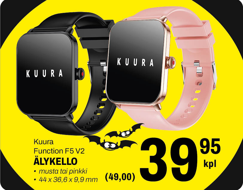 Kuura &auml;lykello musta tai pinkki 39,95&euro;/kpl