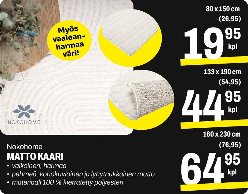 Nokohome Matto Kaari alkaen 19,95&euro;/kpl