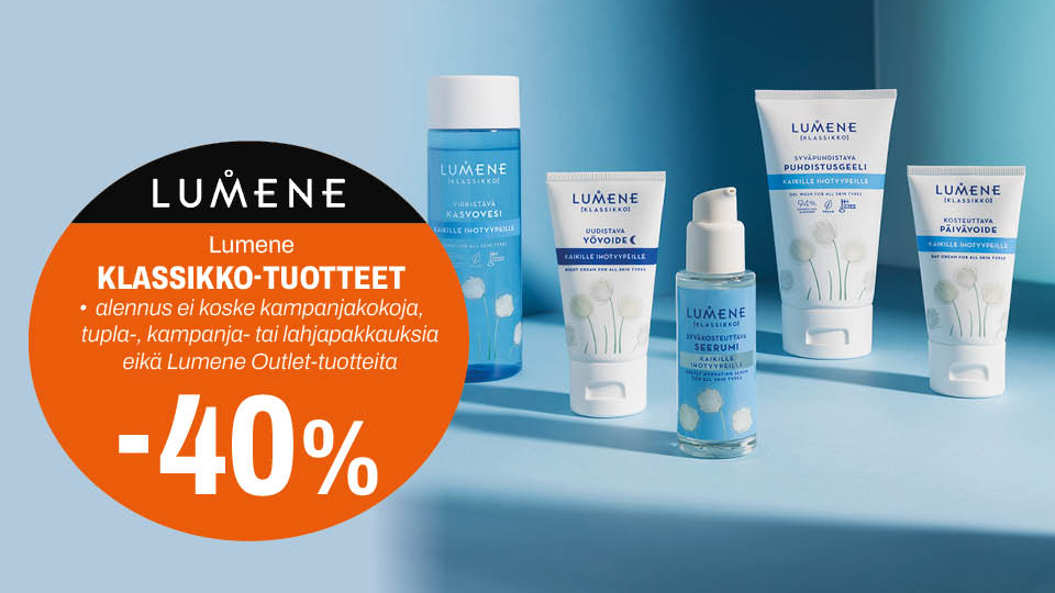 Lumene Klassikko-tuotteet -40 %