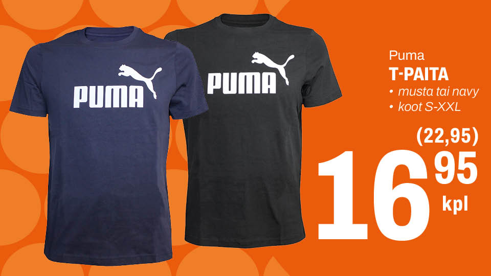 Puma t-paita 16,95 &euro;/ kpl