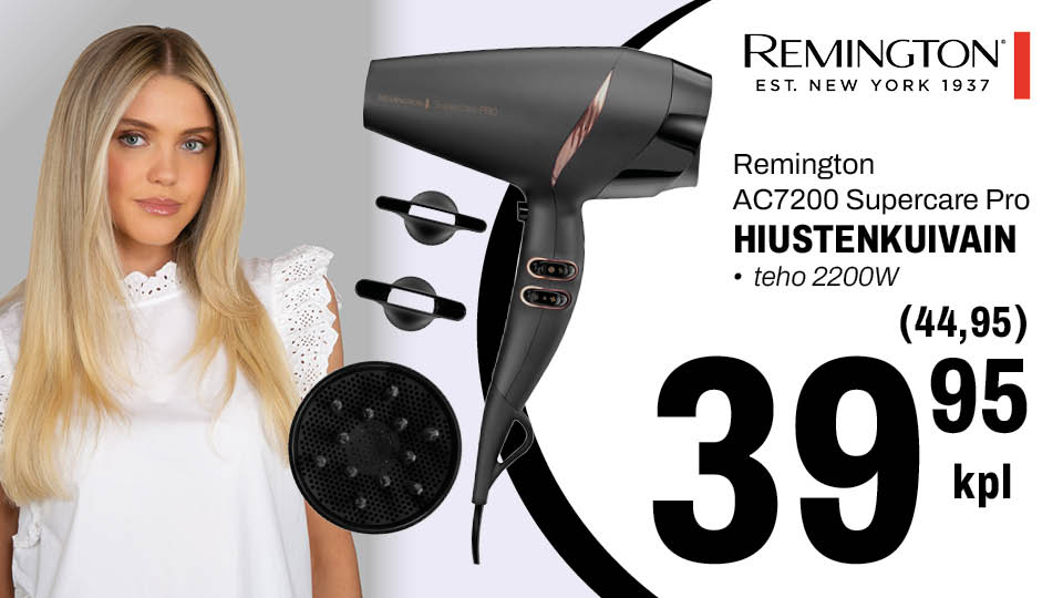 Remington hiustenkuivain 39,95 &euro;/ kpl