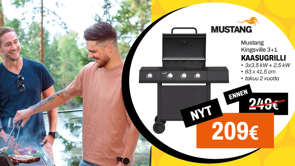Mustang Kingsville 3+1 kaasugrilli 209&euro; (249&euro;)