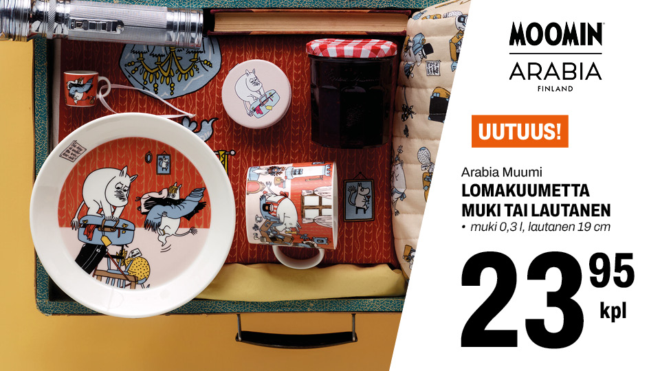 Arabia Muumi Lomakuumetta muki tai lautanen 23,95 &euro;
