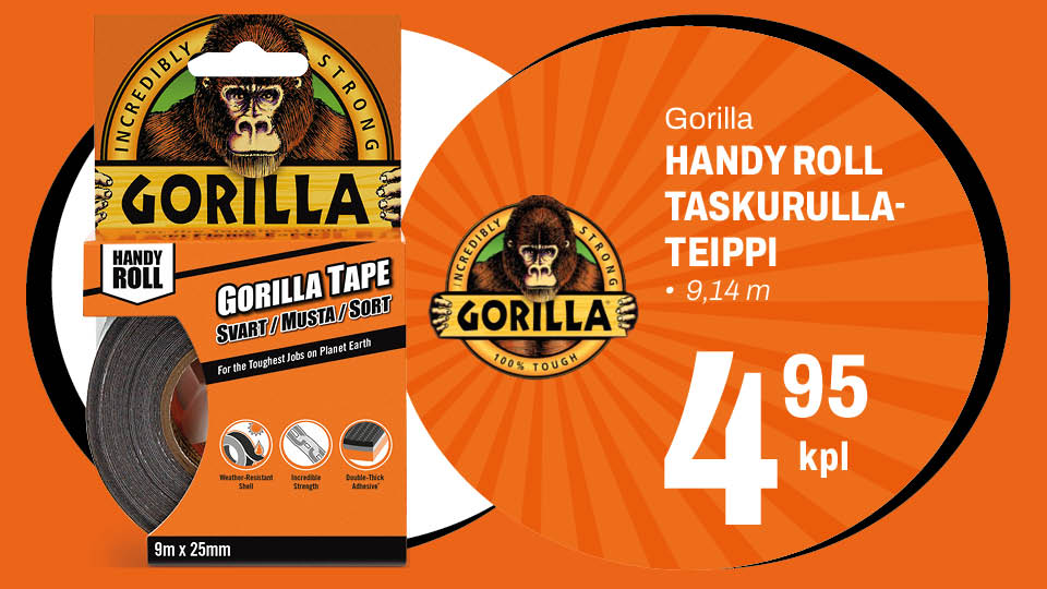 Gorilla Handy Roll taskurullateippi 4,95 &euro;