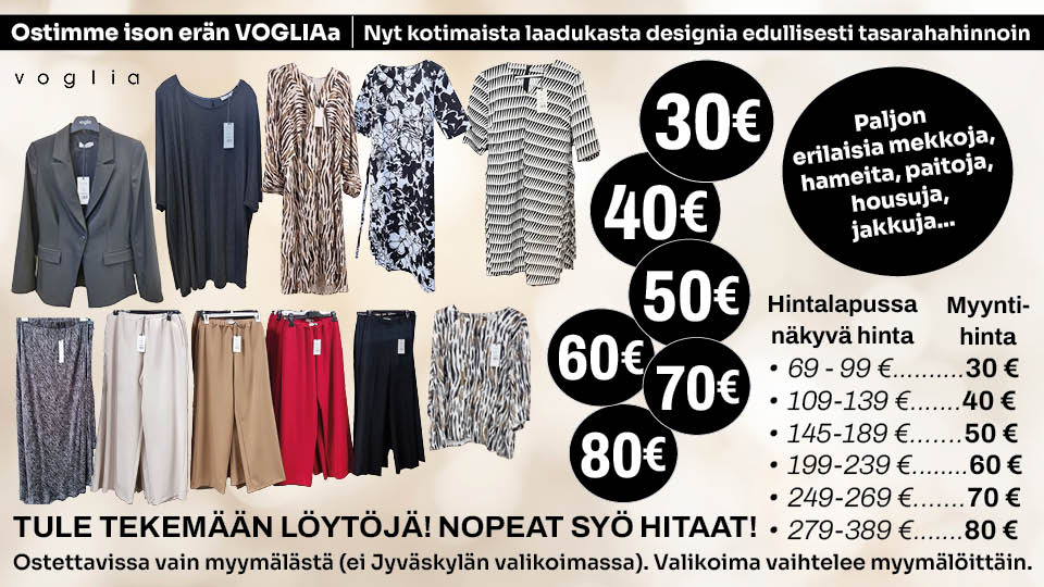 Ostimme 6000 kpl er&auml;n Vogliaa &ndash; Nyt myym&auml;l&ouml;ist&auml; hurjan edullisesti tasarahahinnoin! 