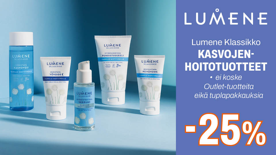 Lumene Klassikko kasvojenhoitotuotteet -25%