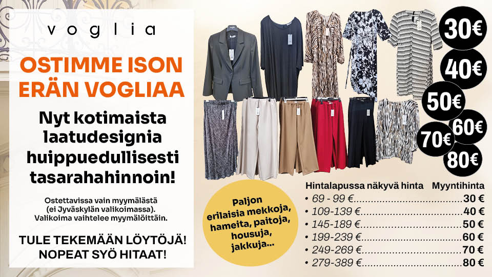 Ostimme 6000 kpl er&auml;n Vogliaa &ndash; Nyt myym&auml;l&ouml;ist&auml; hurjan edullisesti tasarahahinnoin! 