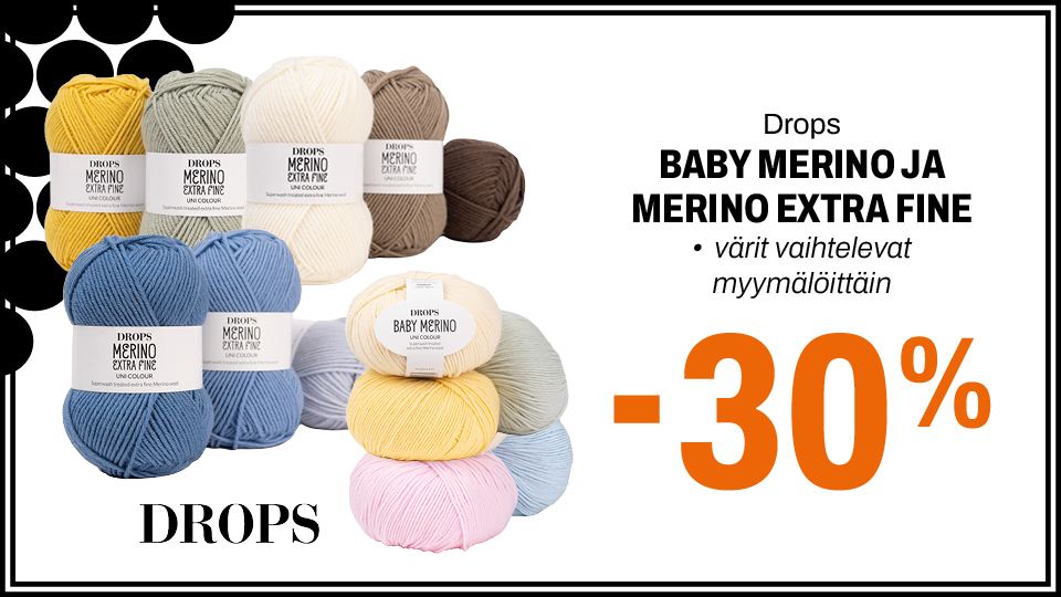 Drops Baby Merino ja Merino Extra Fine -langat -30 %