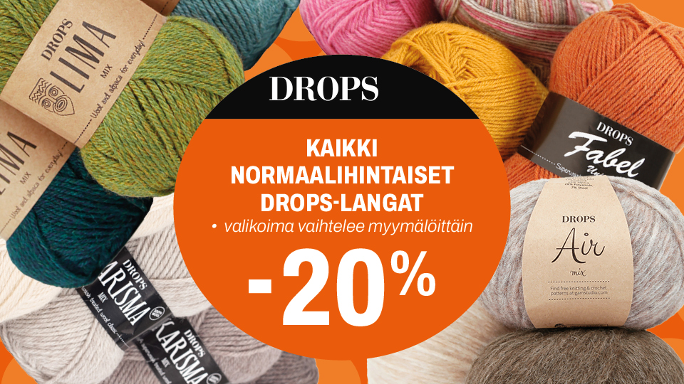 Kaikki normaalihintaiset Drops-langat -20 %
