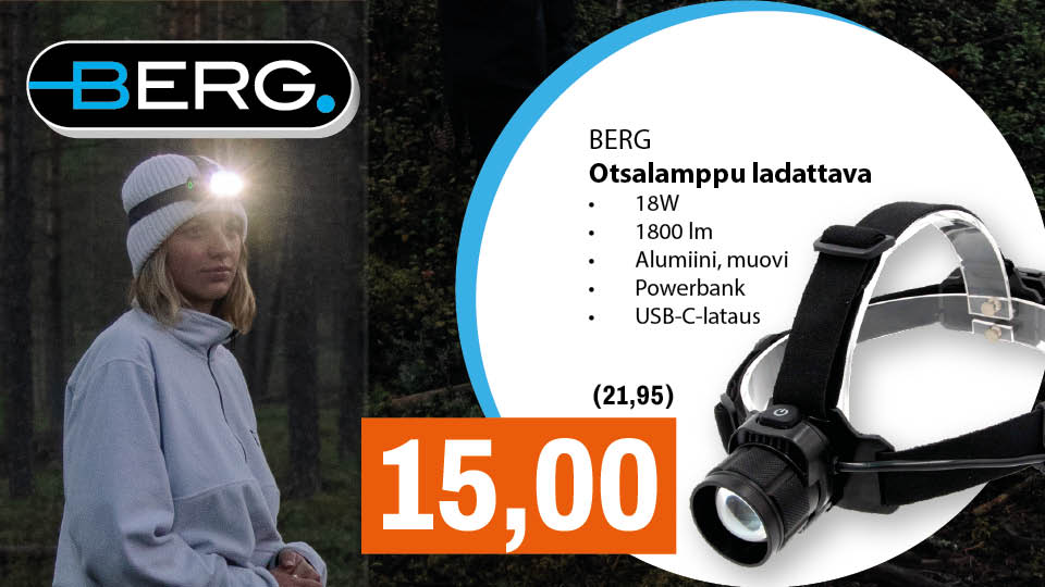 Berg otsalamppu ladattava 15,00&euro;/kpl