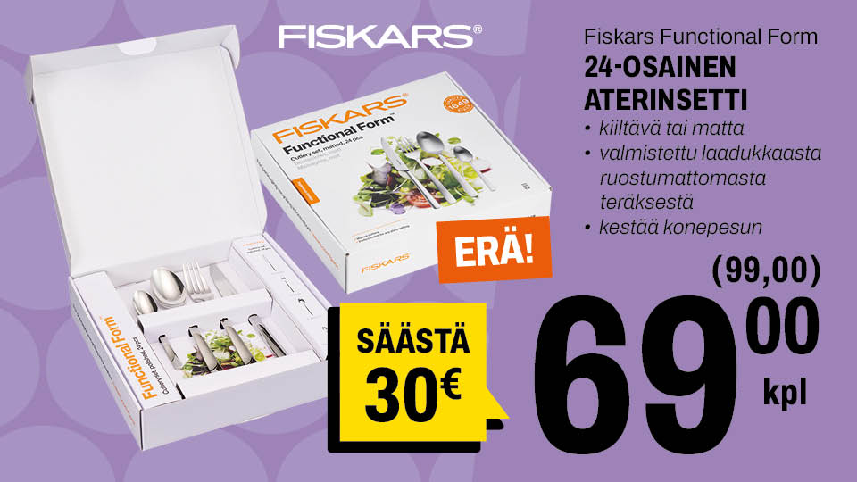 Fiskars Functional Form 24-osainen aterinsetti 69,00&euro;/kpl