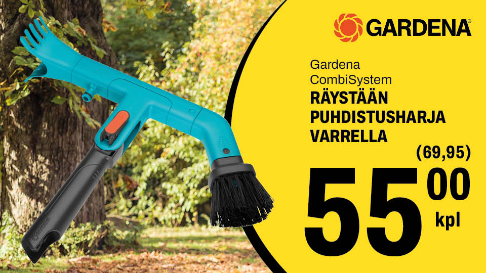 Gardena CombiSystem r&auml;yst&auml;&auml;n puhdistusharja varrella 55,00&euro;/kpl