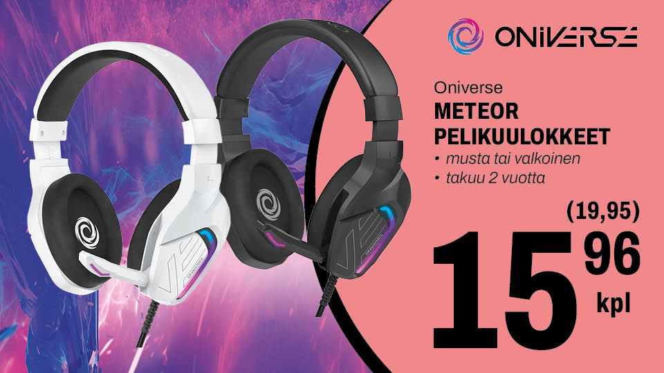 Oniverse Meteor pelikuulokkeet 15,96&euro;/kpl
