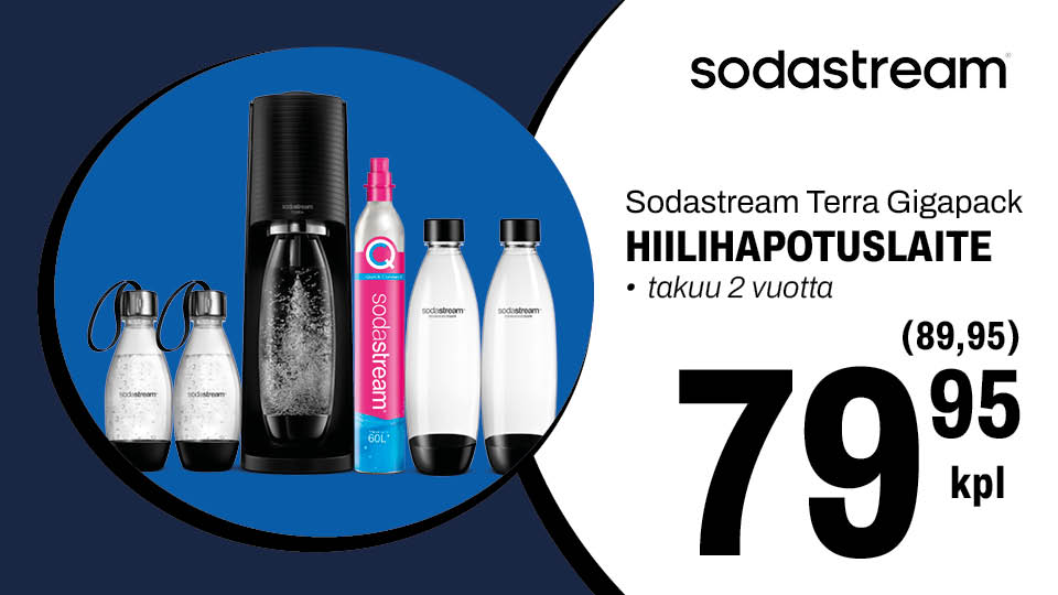 Sodastream Terra Gigaback hiilihapotuslaite 79,95&euro;/kpl
