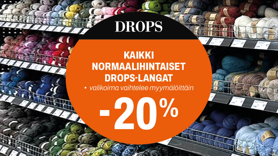 Kaikki normaalihintaiset Drops-langat -20%