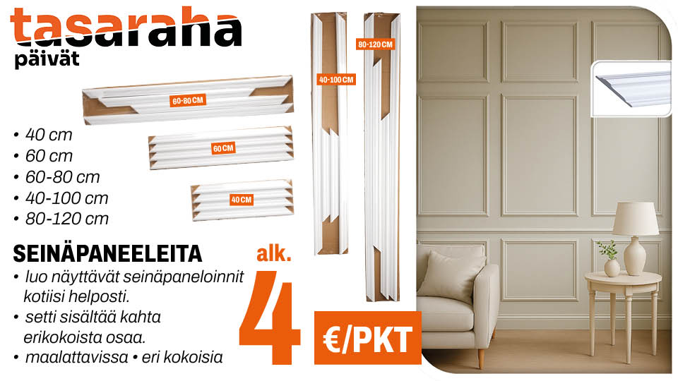 Sein&auml;paneeleita alk. 4&euro;/pkt