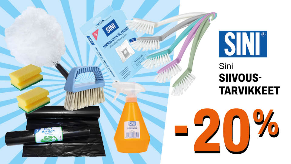 Sini Siivoustarvikkeet -20%
