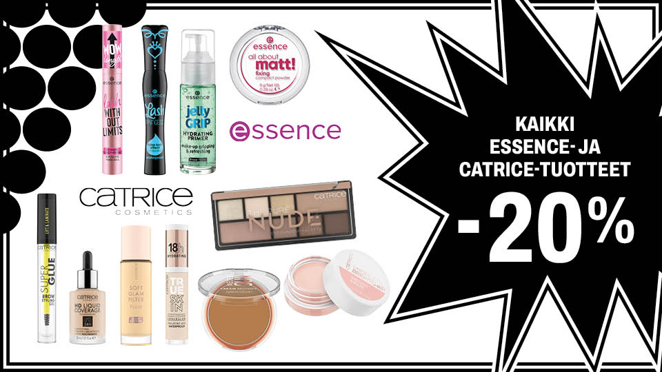 Kaikki Essence- ja Catrice -tuotteet -20%