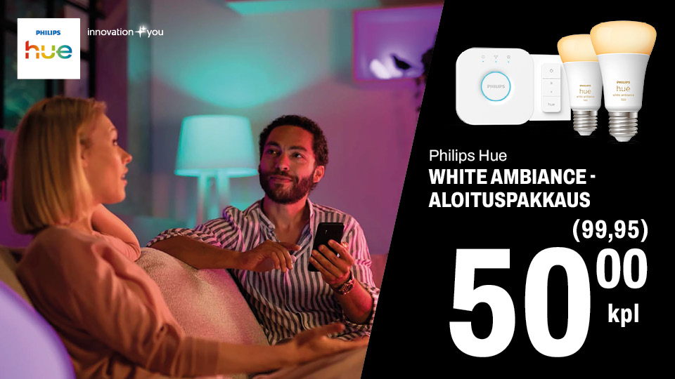 Philis Hue White Ambiance -aloituspakkaus 50,00 &euro; (99,95)