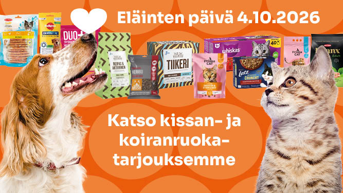 Kissan- ja koiranruoka tarjoukset
