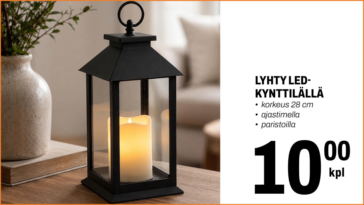 Lyhty led-kynttil&auml;ll&auml; 10&euro;/kpl