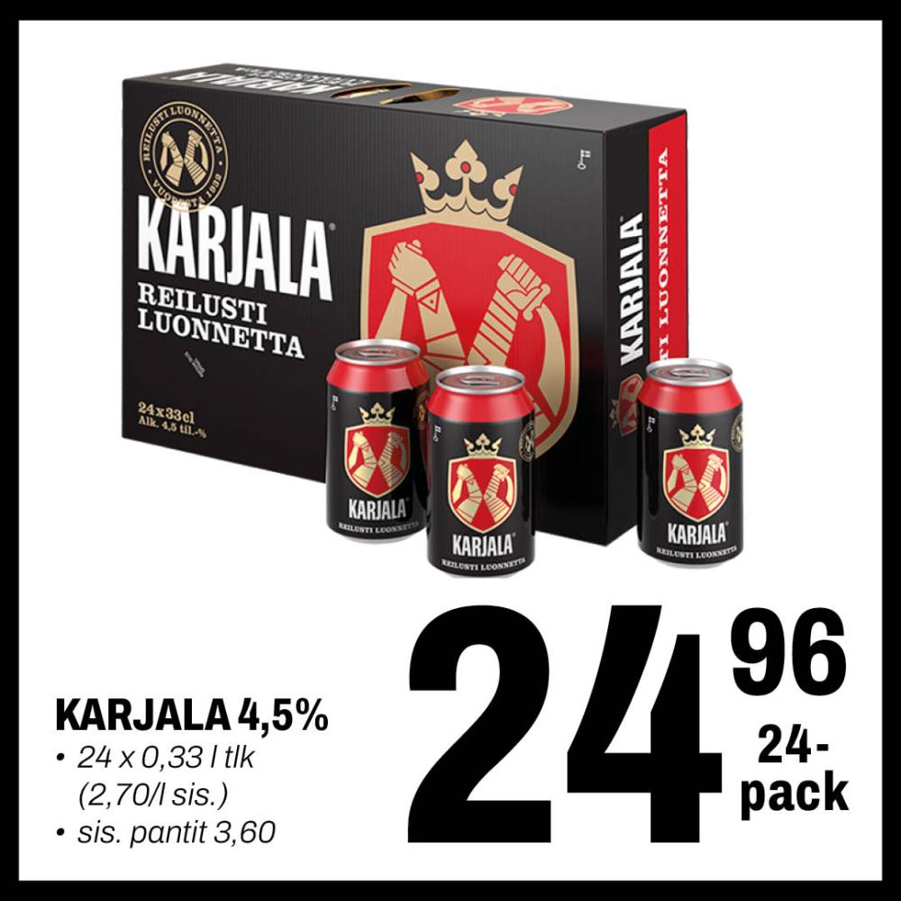 Karjala 4,5% 24,96&euro;/24-pack