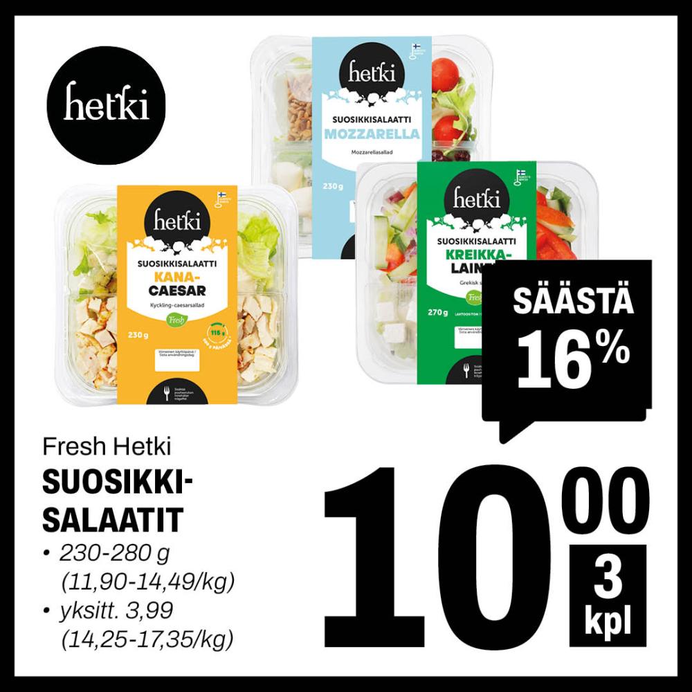 Fresh Hetki Suosikkisalaatit 10,00&euro;/3 kpl