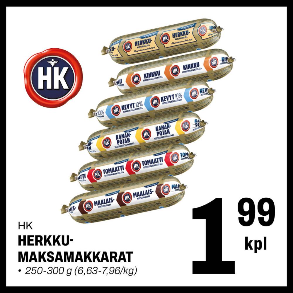 HK Herkkumaksamakkarat 1,99&euro;/kpl