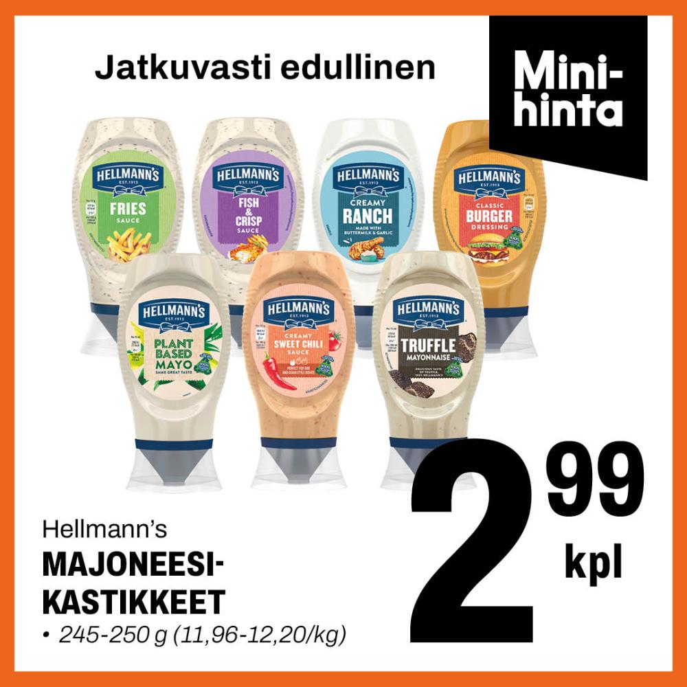 Hellmann's Majoneesikastikkeet 2,99 &euro; 