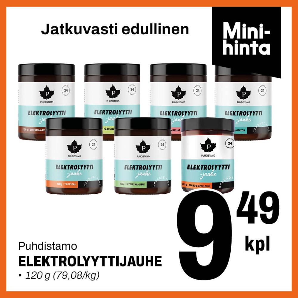 Puhdistamo Elektrolyyttijauhe 9,49 &euro;