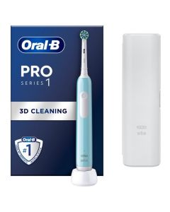 ORAL-B PRO1 TURQUOISE SÄHKÖHAMMASHARJA + MATKAKOTELO