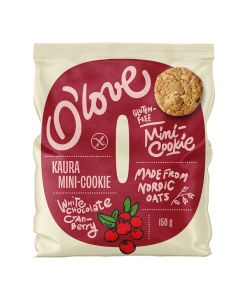 O`LOVE VALKOSUKLAA-KARPALO MINI-COOKIE GLUTEENITON 150 G