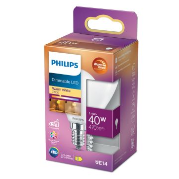 PHILIPS LED-LAMPPU 40W P45 E14 HUURRE 470L 2200-2700K