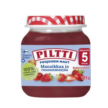 PILTTI POHJOISMAUT MANSIKKA-RUUSUNMARJA 5KK 125 G