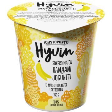 JUUSTOPORTTI HYVIN SOKEROIMATON JOGURTTI BANAANI LAKTON 150 G