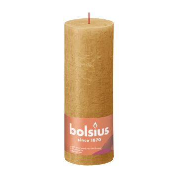 BOLSIUS PÖYTÄKYNTTILÄ 190/68 RUSTIC HONEYCOMB YELLOW