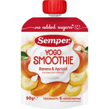 SEMPER SMOOTHIE BANAANIA, APRIKOOSIA JA JOGURTTIA 90 G