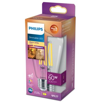 PHILIPS LED LAMPPU 60W ST64 E27 KIRKAS 806L 2200-2700K