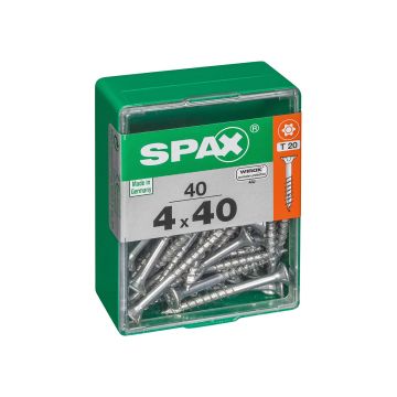 SPAX RUUVI TORX UPPOKANTA, OSAKIERRE WIROX 4X40 M 40KPL