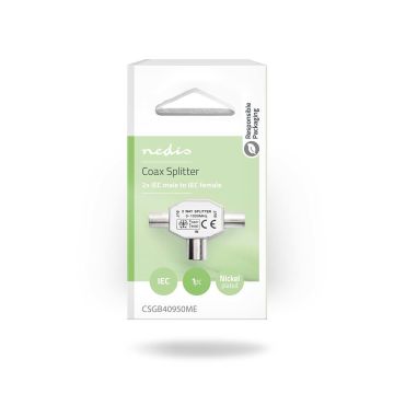 NEDIS KOAKSIAALI-SOVITIN 2X COAX UROS - ANTENNINAARAS HOPEA