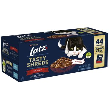 PURINA LATZ TASTY SHREDS FARM LAJ 44*80G 3,52 KG