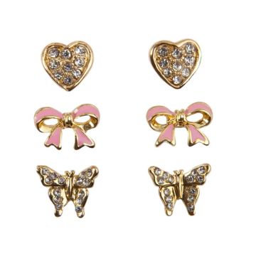 GREAT PRETENDERS BOUTIQUE DAZZLE STUDDED EARRINGS, 3 SETS