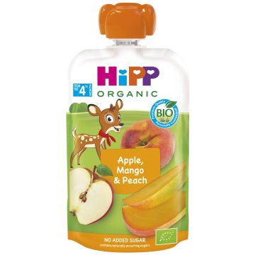 HIPP HIPPIS 4KK OMENA-MANGO- PERSIKKA LUOMU 100 G