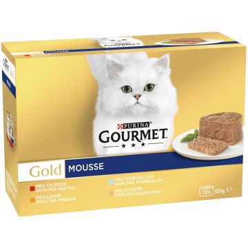 PURINA GOURMET GOLD MINITÖLKIT MOUSSE LAJ 12*85G 1,02 KG